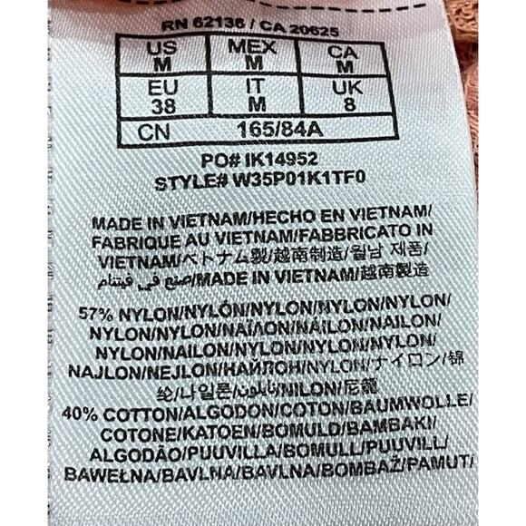 GUESS Y2K Top Cream Fitted Mesh Lace Sheer Sz M Romantic Coquette Blouse Stretch - Picture 9 of 9